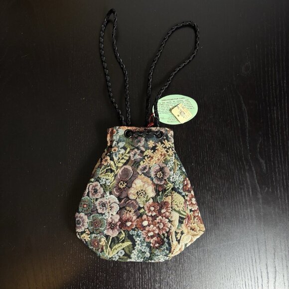 Vintage 90s Floral Tapestry Purse Handbag Convertible Bags by Mimi NEW/NWT - Picture 3 of 9